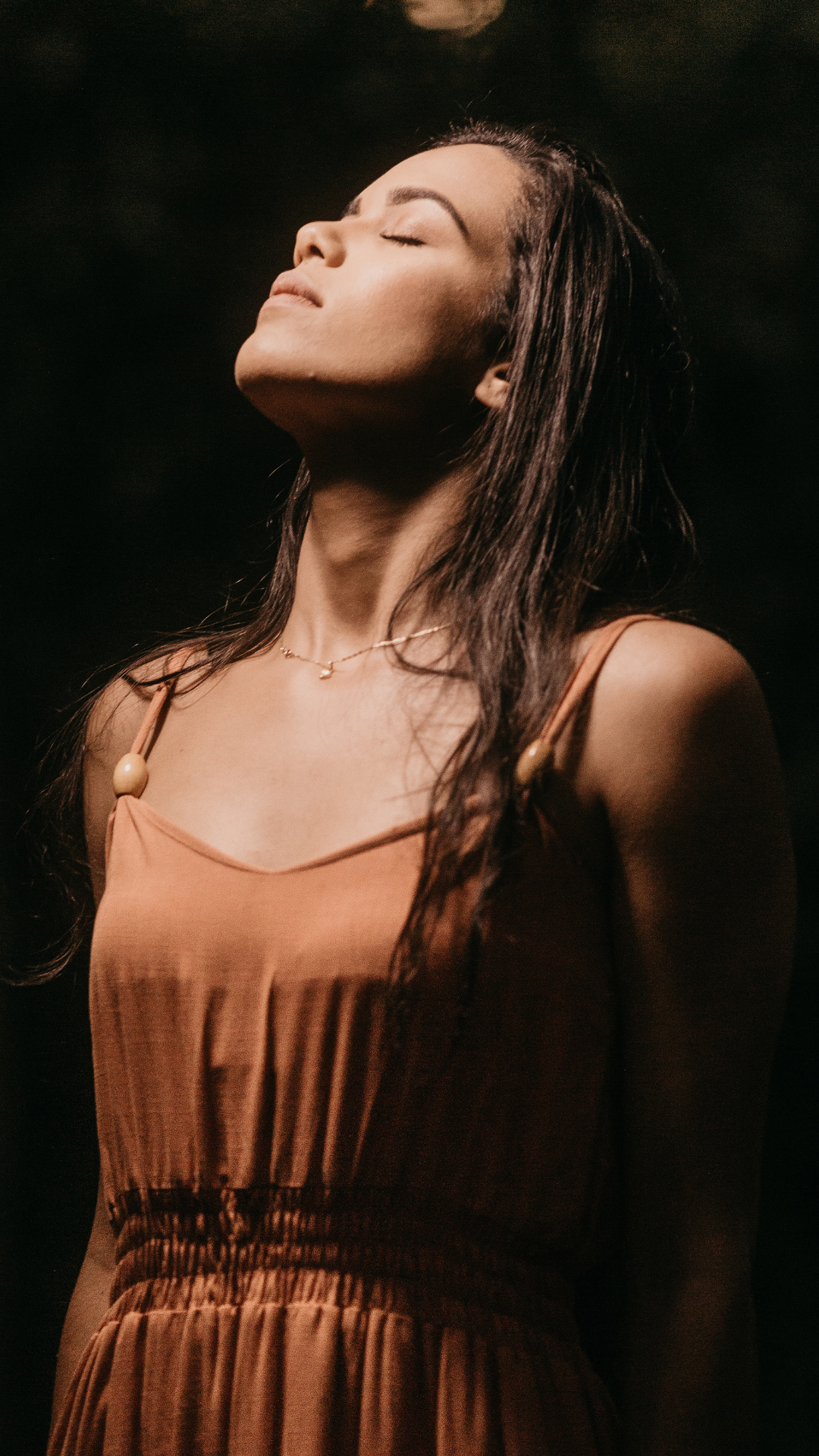 Woman in peaceful reflection